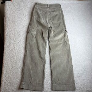 American Eagle Corduroy Baggy Wide Leg Cargo Pants Khaki Tan Y2K Paratrooper 00